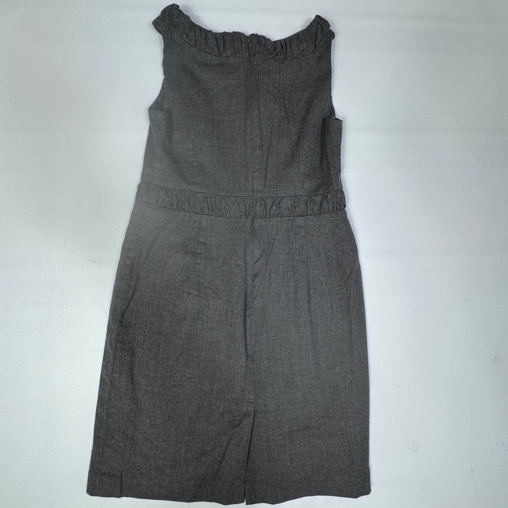 Talbots Womens Wool Sheath Dress Gray Ruffle Neck Sleeveless 12 Career Office - Picture 11 of 13